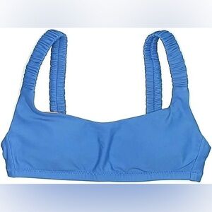 J Crew Scrunchie Strap Square Neck Bikini Swim Top Bright Blue XXS (0)NWT Padded